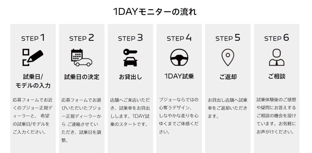 1DAY試乗モニター